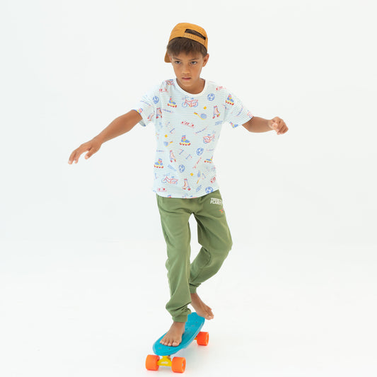 Made For Play - Kids Jogger Pants in Green by Le Petit Society