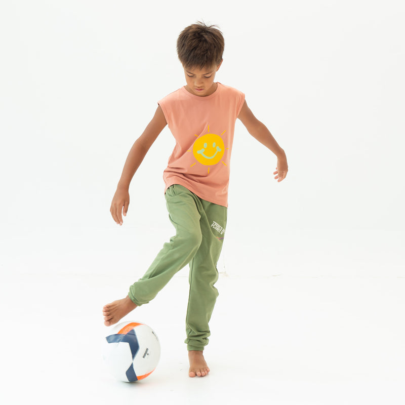 Made For Play - Kids Jogger Pants in Green by Le Petit Society — image 2