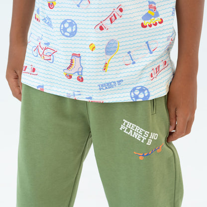 Made For Play - Kids Jogger Pants in Green by Le Petit Society — image 3