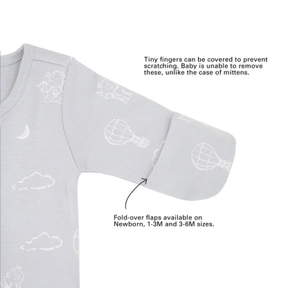 Baby Organic Sleepsuit - Dreamy Dragon in Grey by Le Petit Society — image 5