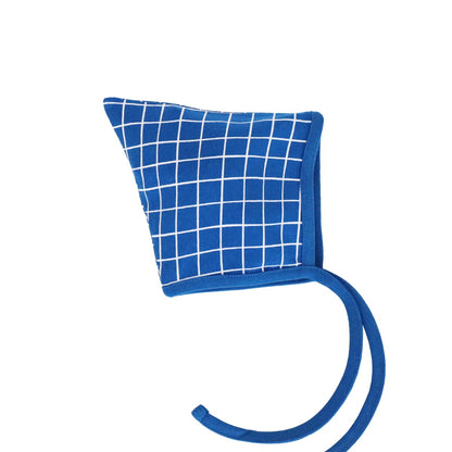 Organic Baby Bonnet Hat in Grid Print by Le Petit Society — image 3
