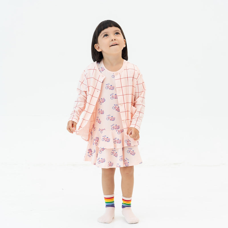 Made For Play - Kids Cardigan in Grid Print by Le Petit Society — image 2