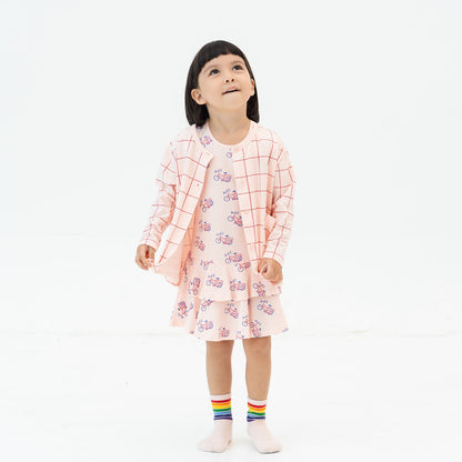 Made For Play - Kids Cardigan in Grid Print by Le Petit Society — image 2