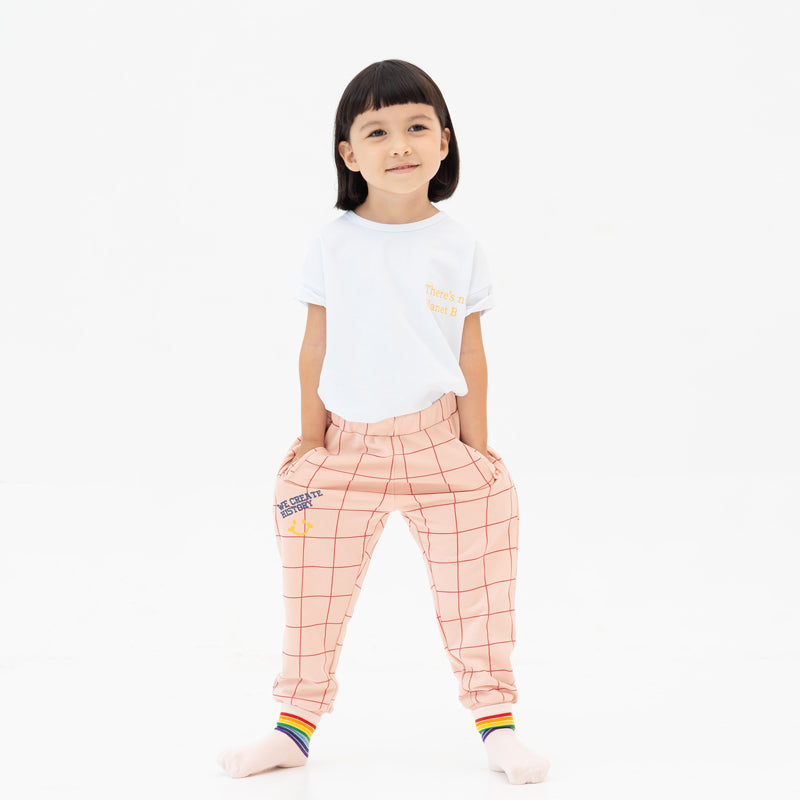 Made For Play - Kids Jogger Pants in Grid Print by Le Petit Society — image 2