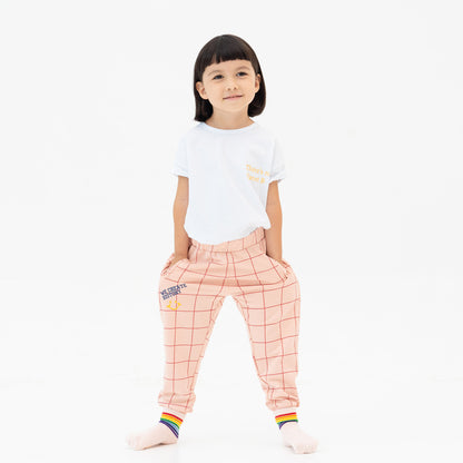 Made For Play - Kids Jogger Pants in Grid Print by Le Petit Society — image 2