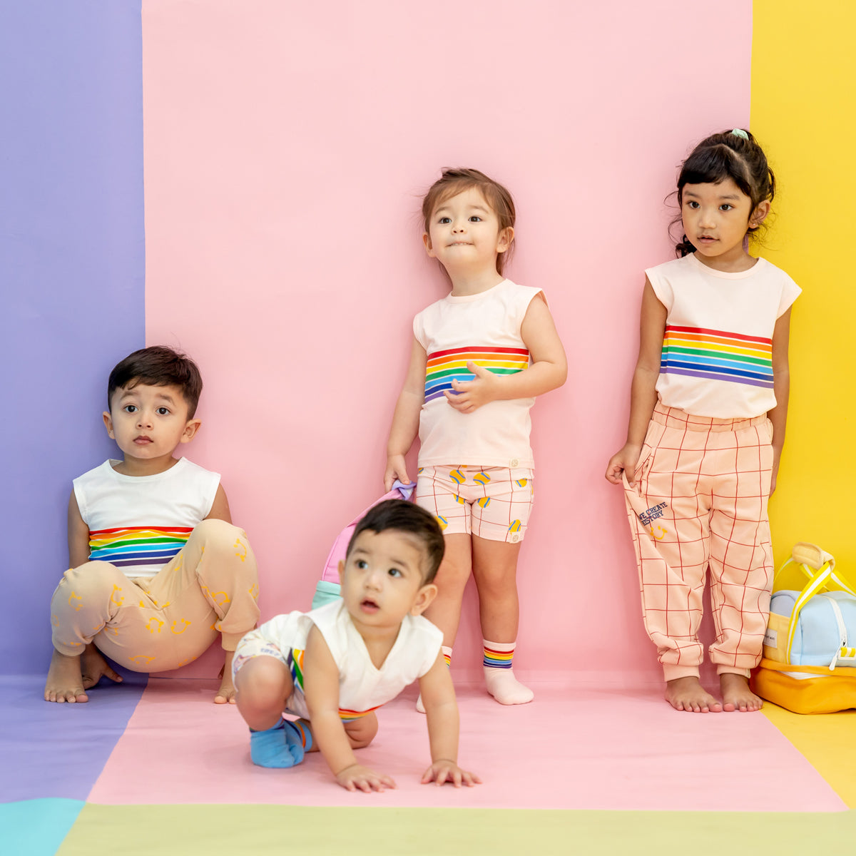 Made For Play - Kids Jogger Pants in Grid Print by Le Petit Society — image 4