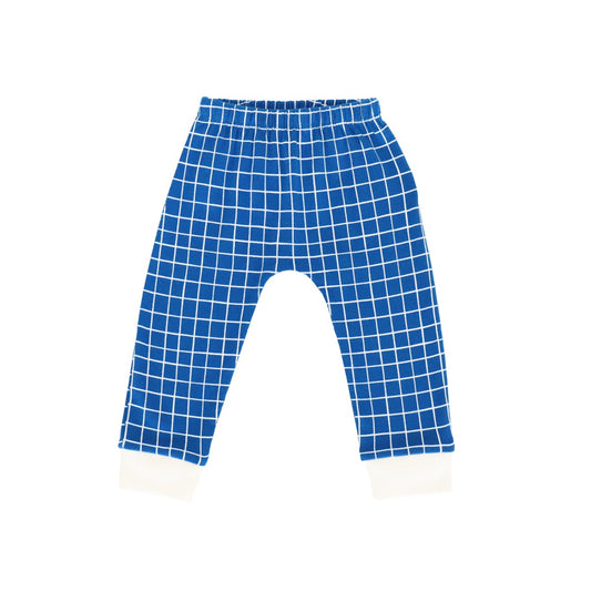 Baby Organic Leggings in Grid Print by Le Petit Society