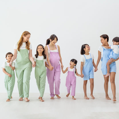 Mama & Mini in Pastel Green Kids Long Overalls by Le Petit Society — image 3