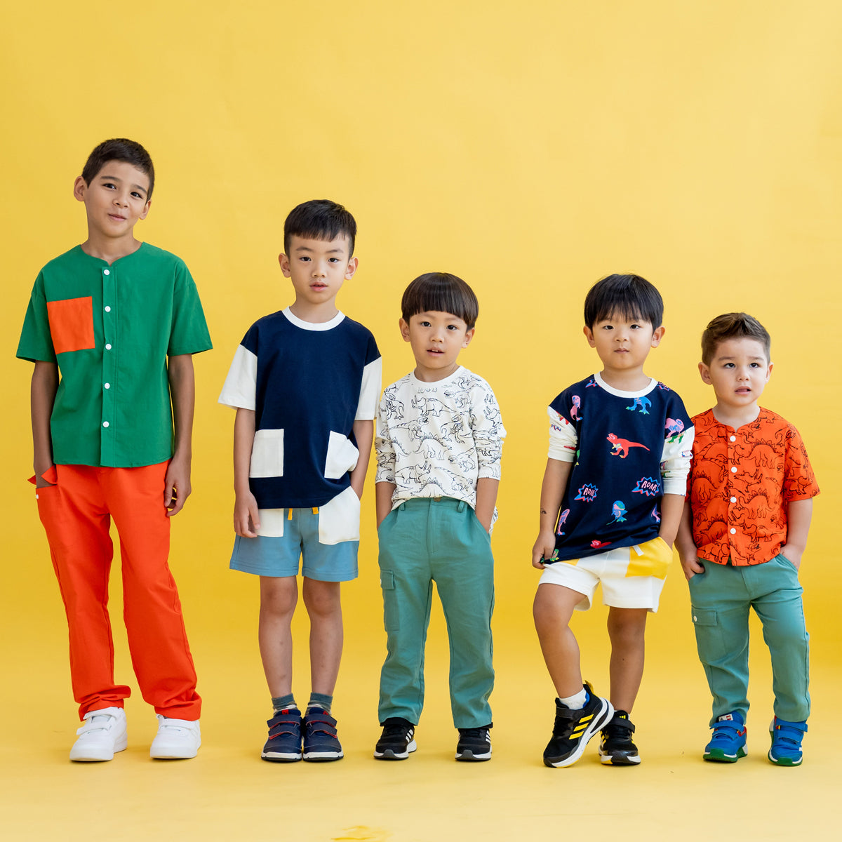 Made for Play - Long Sleeves Tee in T-Rex Print in Navy by Le Petit Society — image 2