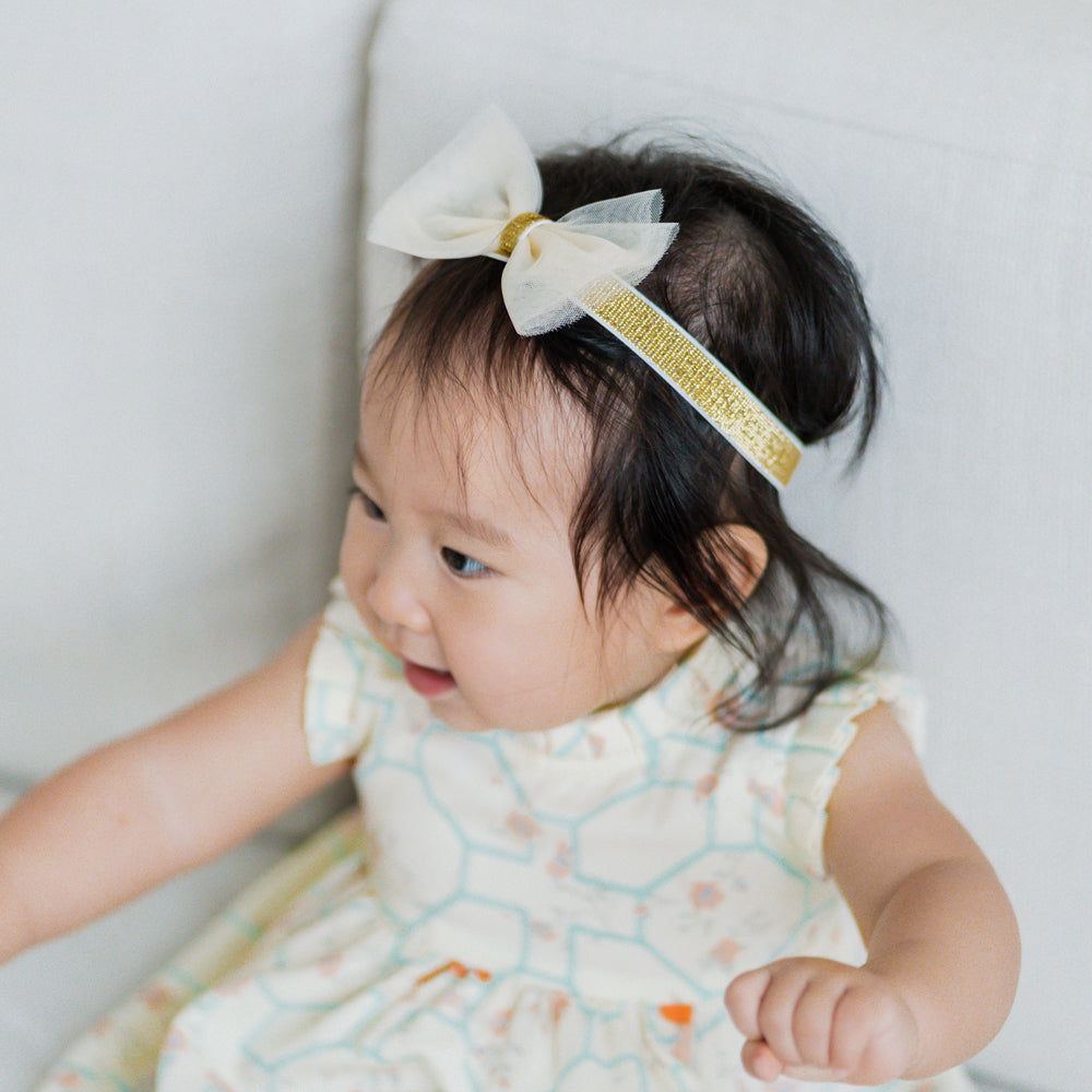 Bow Headband in Champagne by Le Petit Society — image 5