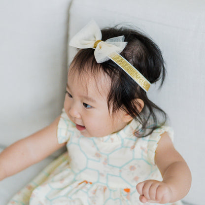 Bow Headband in Champagne by Le Petit Society — image 5