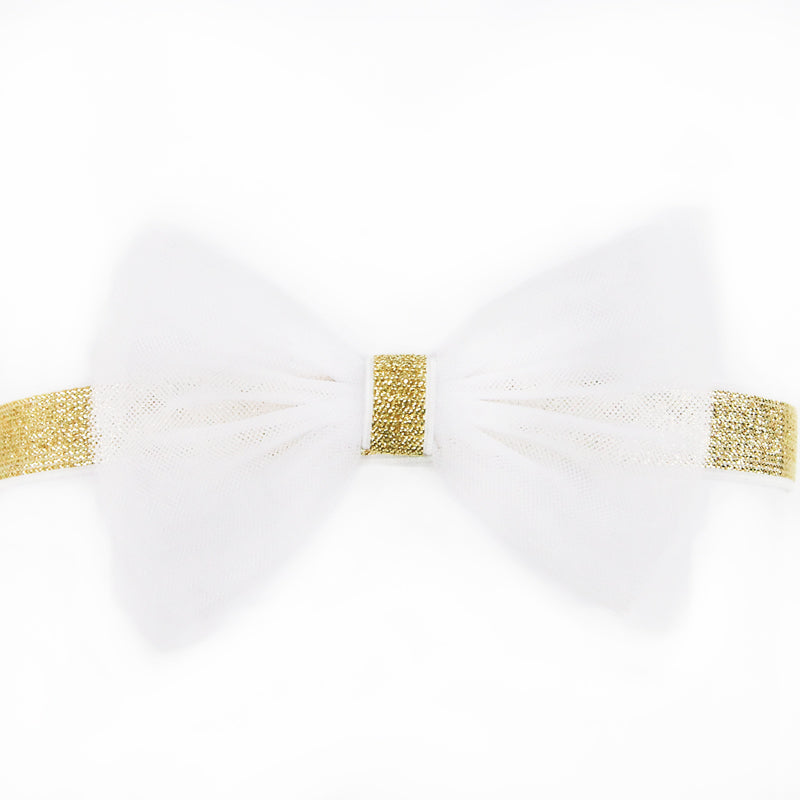 Bow Headband in White by Le Petit Society