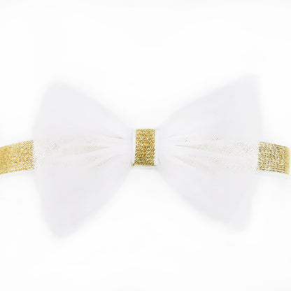 Bow Headband in White by Le Petit Society