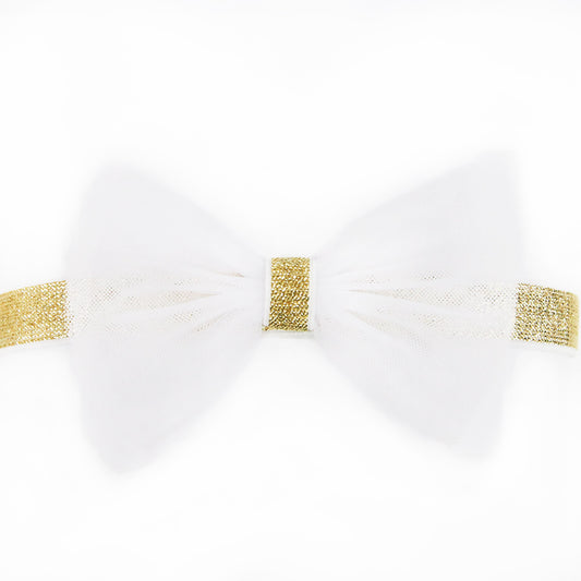 Bow Headband in White by Le Petit Society