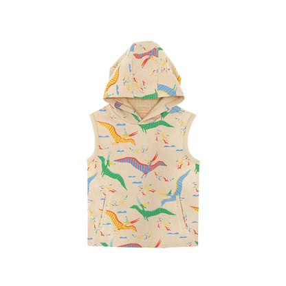 Made for Play - Hoodie Tank in Party Pterodactyl Print in Beige by Le Petit Society — image 3