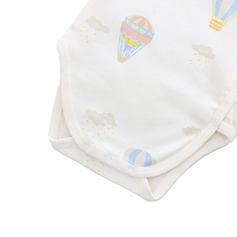 Baby Organic Kimono Romper in Hot Air Balloon Print by Le Petit Society — image 3