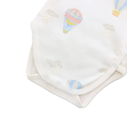 Baby Organic Kimono Romper in Hot Air Balloon Print by Le Petit Society — image 3