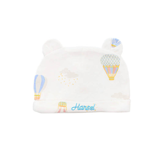 Baby Organic Bear Hat in Hot Air Balloon Print by Le Petit Society — image 2