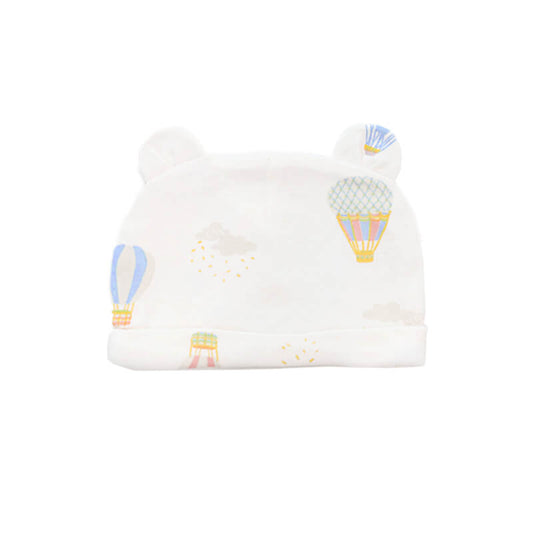 Baby Organic Bear Hat in Hot Air Balloon Print by Le Petit Society