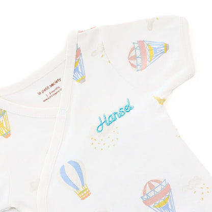 Baby Organic Kimono Romper in Hot Air Balloon Print by Le Petit Society — image 2