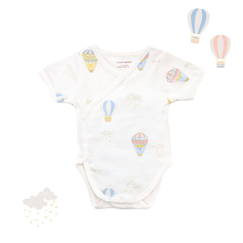 Baby Organic Kimono Romper in Hot Air Balloon Print by Le Petit Society — image 8
