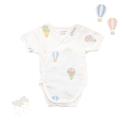 Baby Organic Kimono Romper in Hot Air Balloon Print by Le Petit Society — image 9