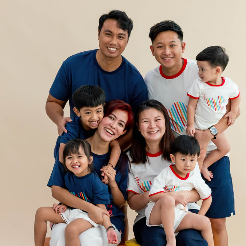 A Singapore Series - "I Love SG" Adult Contrast Tee in White by Le Petit Society — image 3