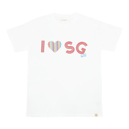 A Singapore Series - "I Love SG" Adult Tee in White by Le Petit Society — image 5
