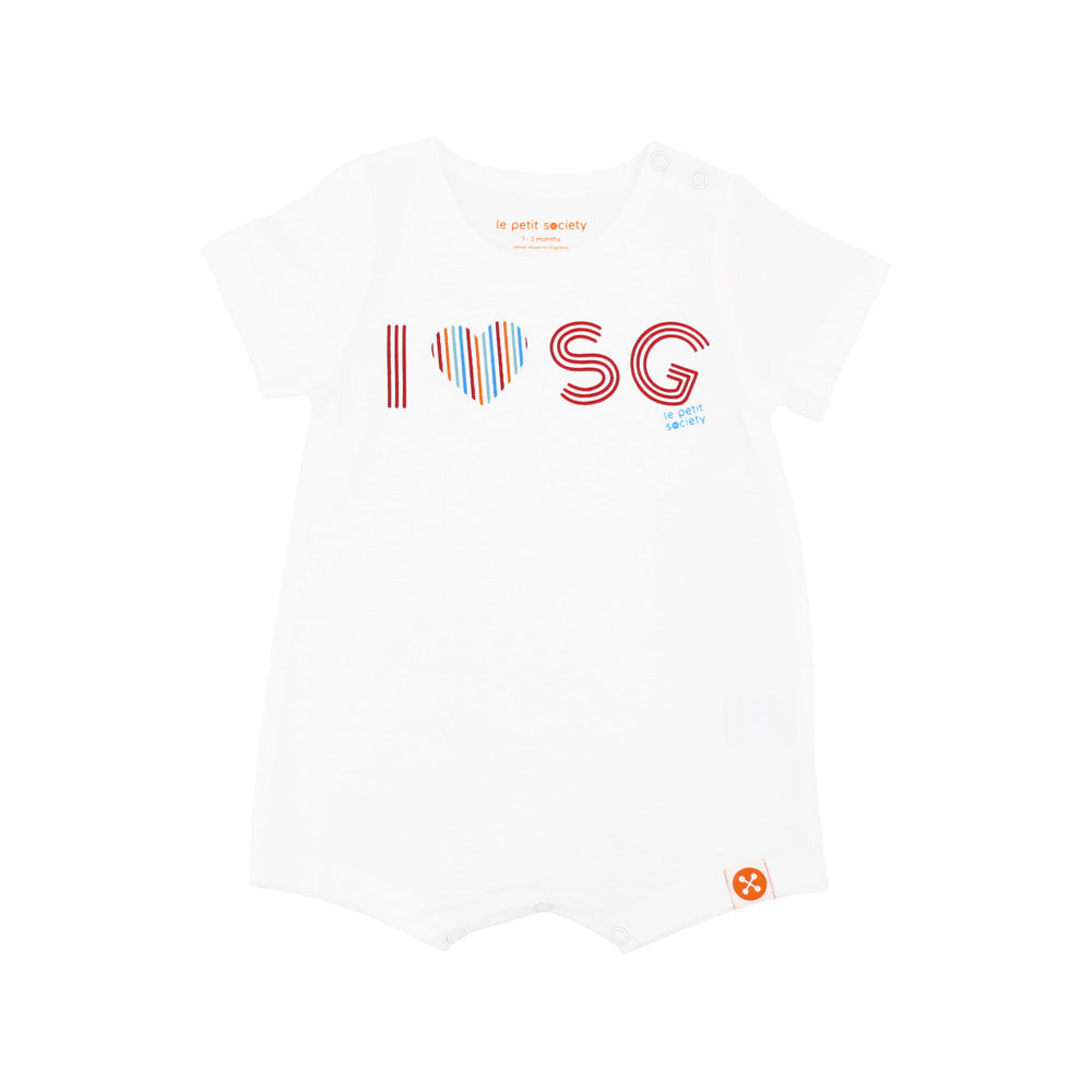 A Singapore Series in "I Love SG" Baby Romper by Le Petit Society — image 3