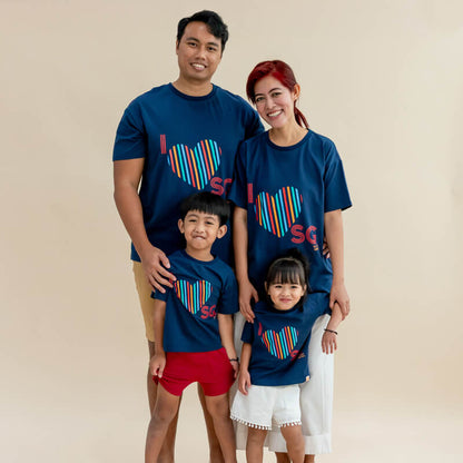 A Singapore Series - "I Love SG" Kids Tee in Navy by Le Petit Society — image 2
