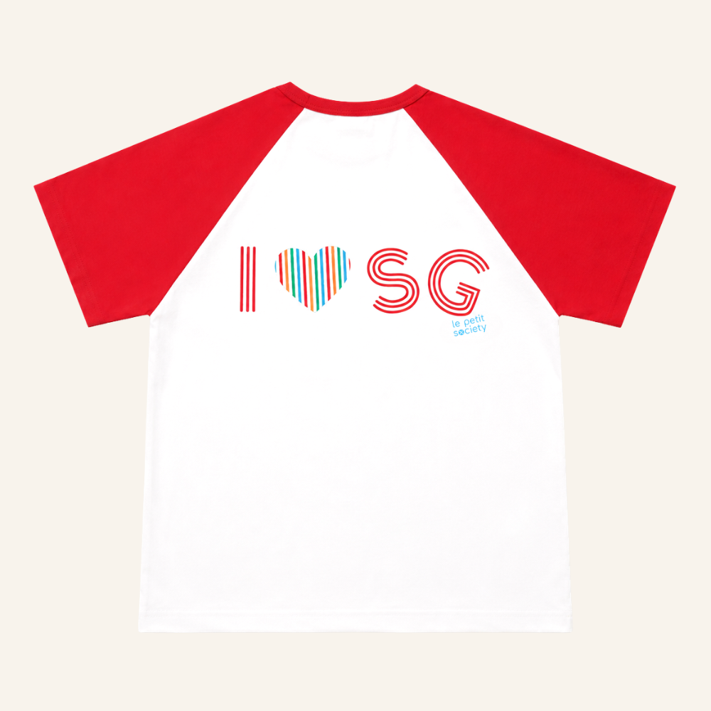 A Singapore Series in "I Love SG" Adult Raglan Tee by Le Petit Society — image 2