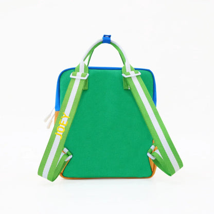Kids Insulated Backpack in Colour Block - Blue/Green (Personalisable)