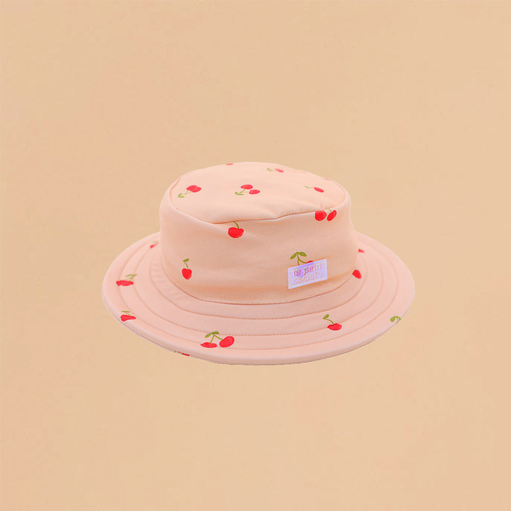 Kids Bucket Hat in Cherry Print by Le Petit Society — image 2