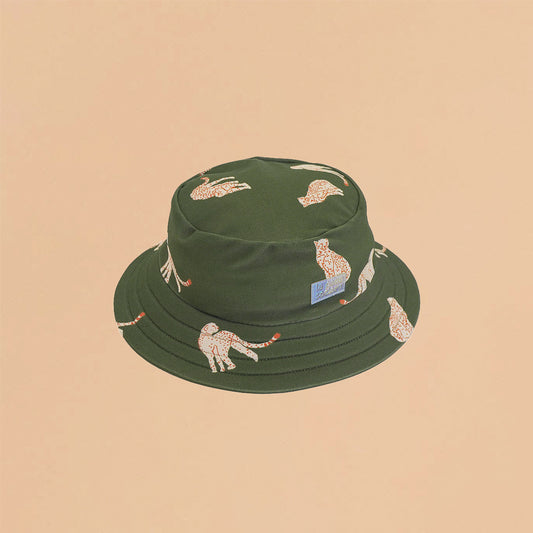 Kids Bucket Hat in Leopard Print by Le Petit Society
