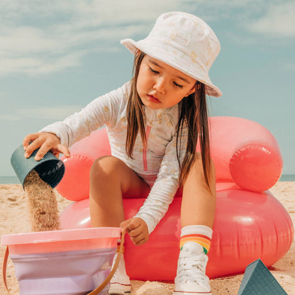 Kids Bucket Hat in Pastel Floral Print by Le Petit Society