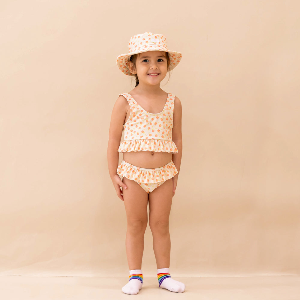Kids Bucket Hat in Peach Print by Le Petit Society — image 2