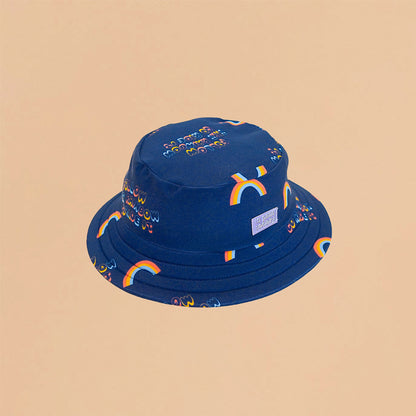 Kids Bucket Hat in Rainbow Print by Le Petit Society