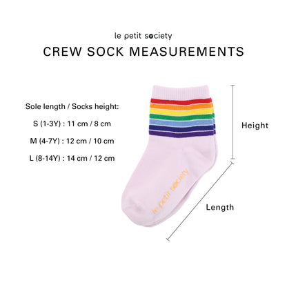 Rainbow Series - Kids Crew Socks in Lilac by Le Petit Society — image 7