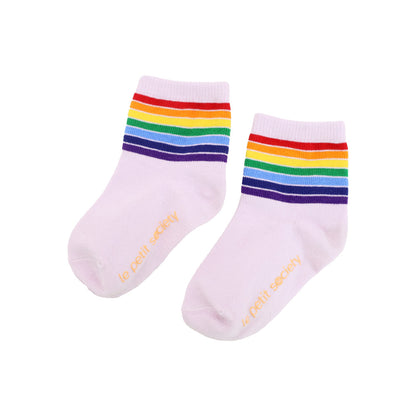 Rainbow Series - Kids Crew Socks in Lilac by Le Petit Society — image 9