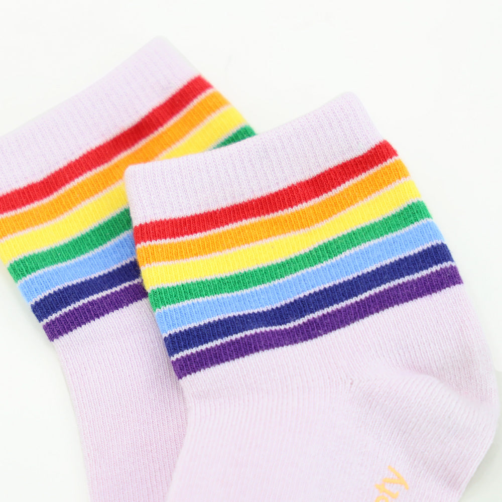 Rainbow Series - Kids Crew Socks in Lilac by Le Petit Society — image 5