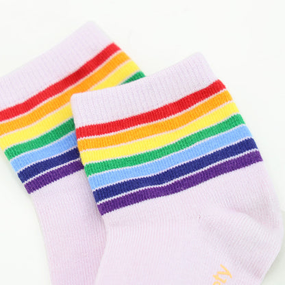 Rainbow Series - Kids Crew Socks in Lilac by Le Petit Society — image 5
