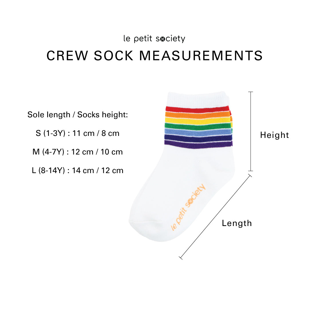Rainbow Series - Kids Crew Socks in White by Le Petit Society — image 11