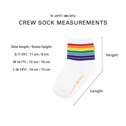 Rainbow Series - Kids Crew Socks in White by Le Petit Society — image 11