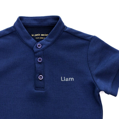 Polo Series - Boys Polo Shirt in Navy by Le Petit Society — image 4