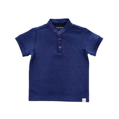Polo Series - Boys Polo Shirt in Navy by Le Petit Society — image 8