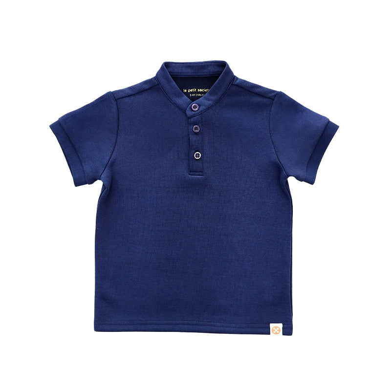 Polo Series - Boys Polo Shirt in Navy by Le Petit Society — image 9