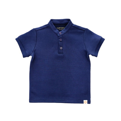 Polo Series - Boys Polo Shirt in Navy by Le Petit Society — image 17