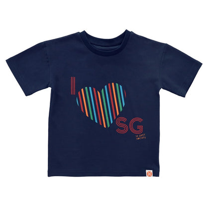 A Singapore Series - "I Love SG" Kids Tee in Navy by Le Petit Society — image 6