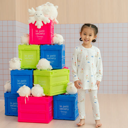 Kids Bamboo Pyjamas in Snow Tiger Print by Le Petit Society — image 9