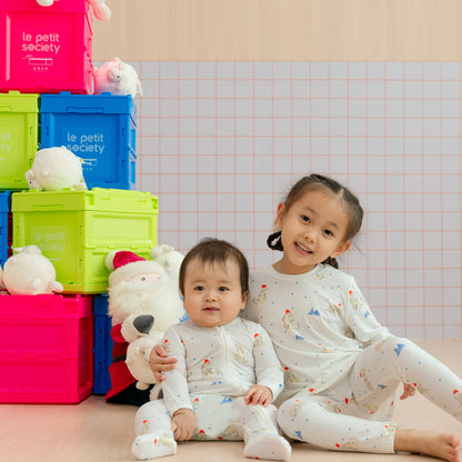Kids Bamboo Pyjamas in Snow Tiger Print by Le Petit Society — image 6